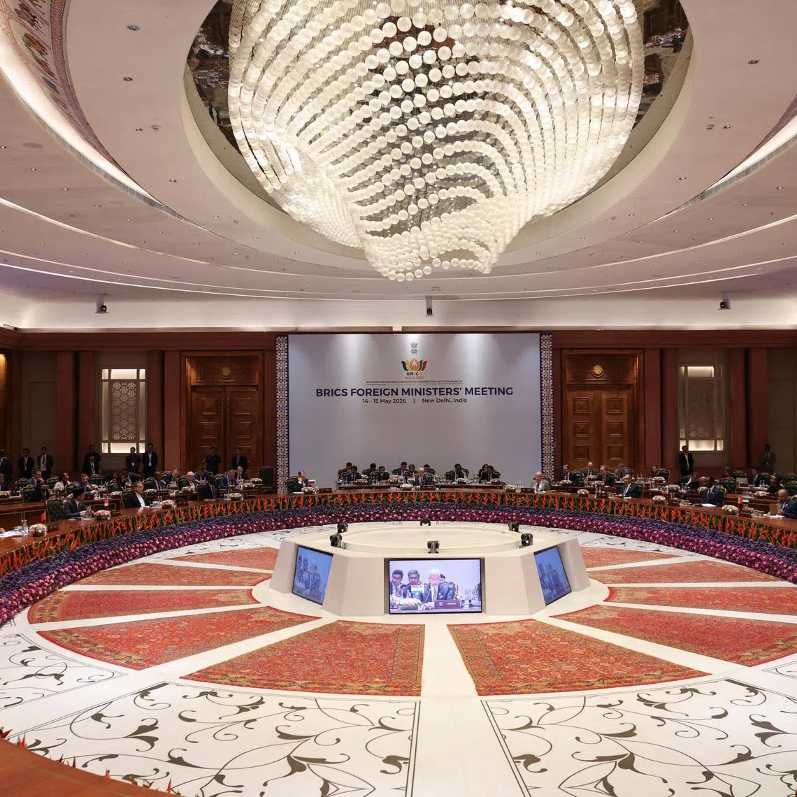 India's Foreign Minister Subrahmanyam Jaishankar addresses the BRICS foreign ministers' meeting at Bharat Mandapam in New Delhi, India May 14, 2026. REUTERS/Adnan Abidi