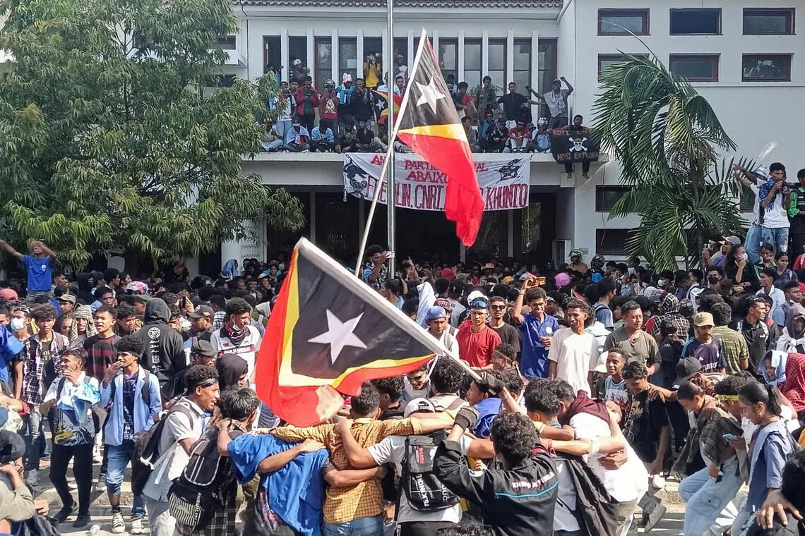 Student-led demonstrations against the multi-million dollar purchase drew thousands this week in the capital Dili, with demonstrators and police clashing two days in a row.