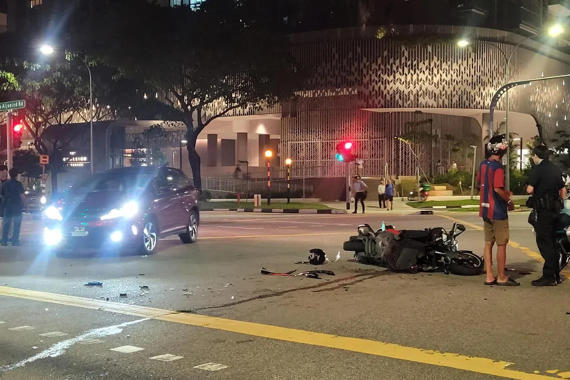 The accident took place at the junction of Upper Aljunied Road and Bidadari Park Drive on Monday. 