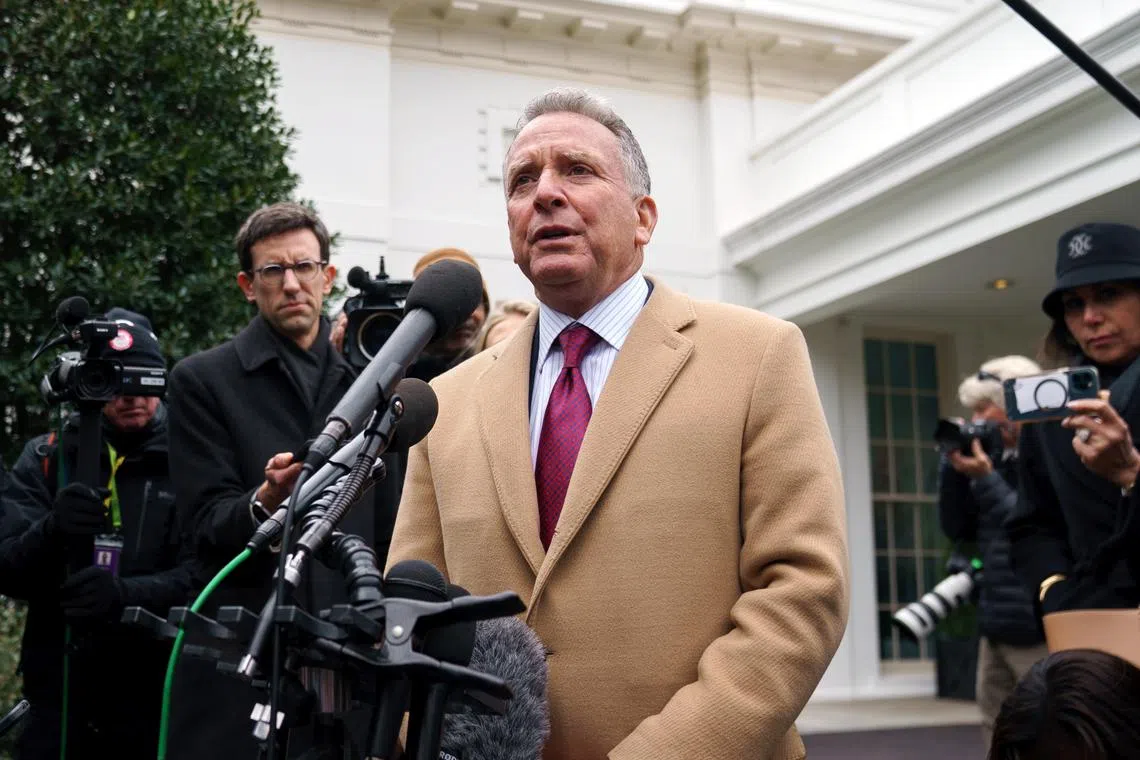 epa11945065 US Middle East envoy Steve Witkoff speaks to the media at the White House in Washington, DC, USA, 06 March 2025. EPA-EFE/WILL OLIVER