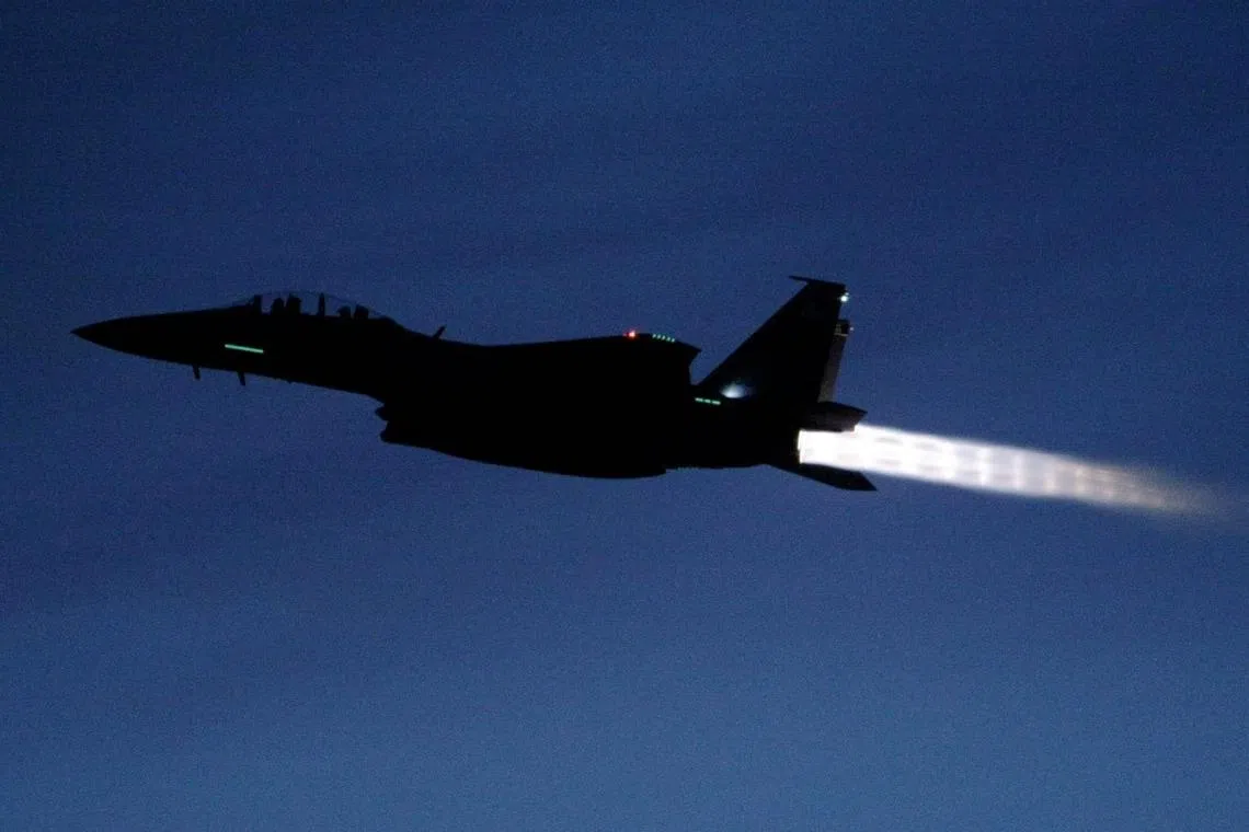 Two RSAF’s F-15SGs scrambled and escorted the plane away from populated areas.