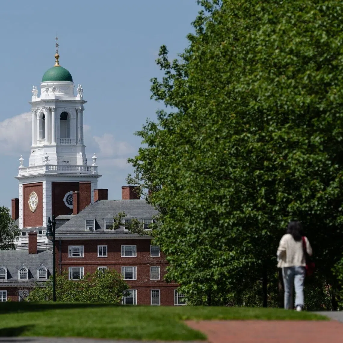 The Eliot House dormitory on the Harvard University campus in Cambridge, Massachusetts, US, on Tuesday, May 27, 2025. President Donald Trump on Monday threatened to divert billions in grant dollars away from Harvard University and give those funds to trade schools across the US, escalating his clash with the elite institution. Photographer: Sophie Park/Bloomberg