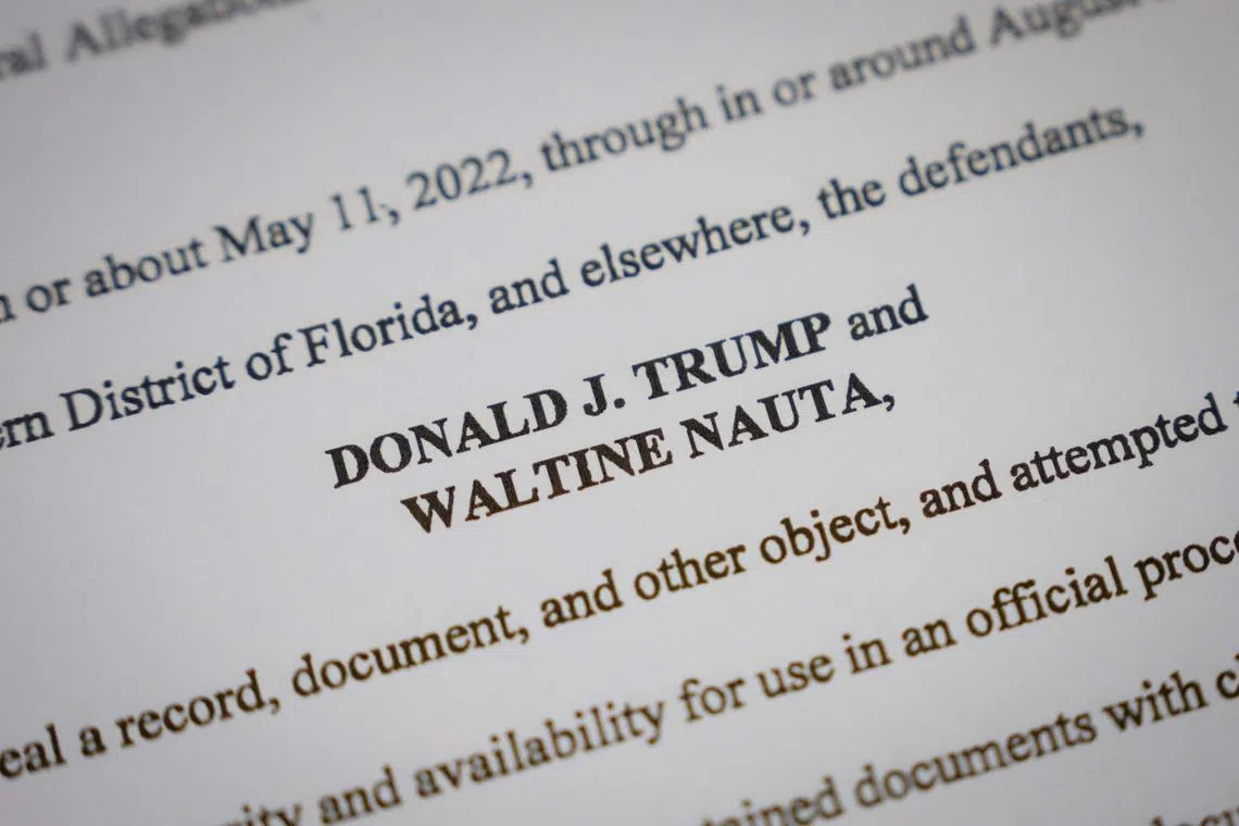 The unsealed federal indictment of former US President Donald Trump.