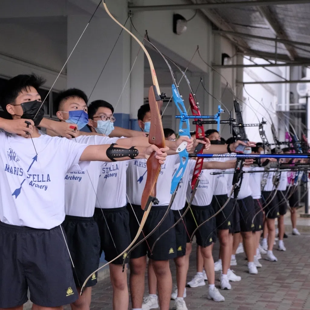 Archery is among the 19 CCAs offered at Maris Stella High School.