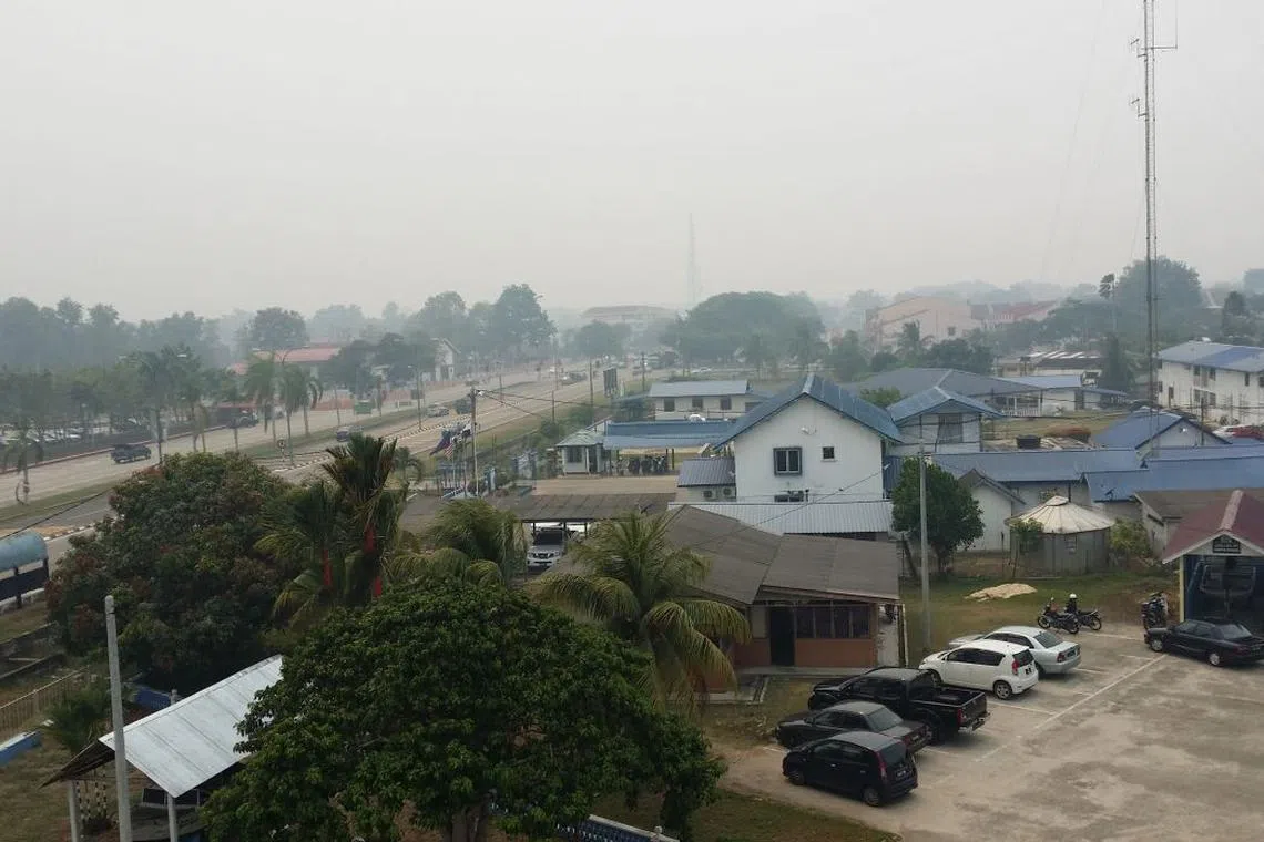 Haze enveloping the Rompin town. 