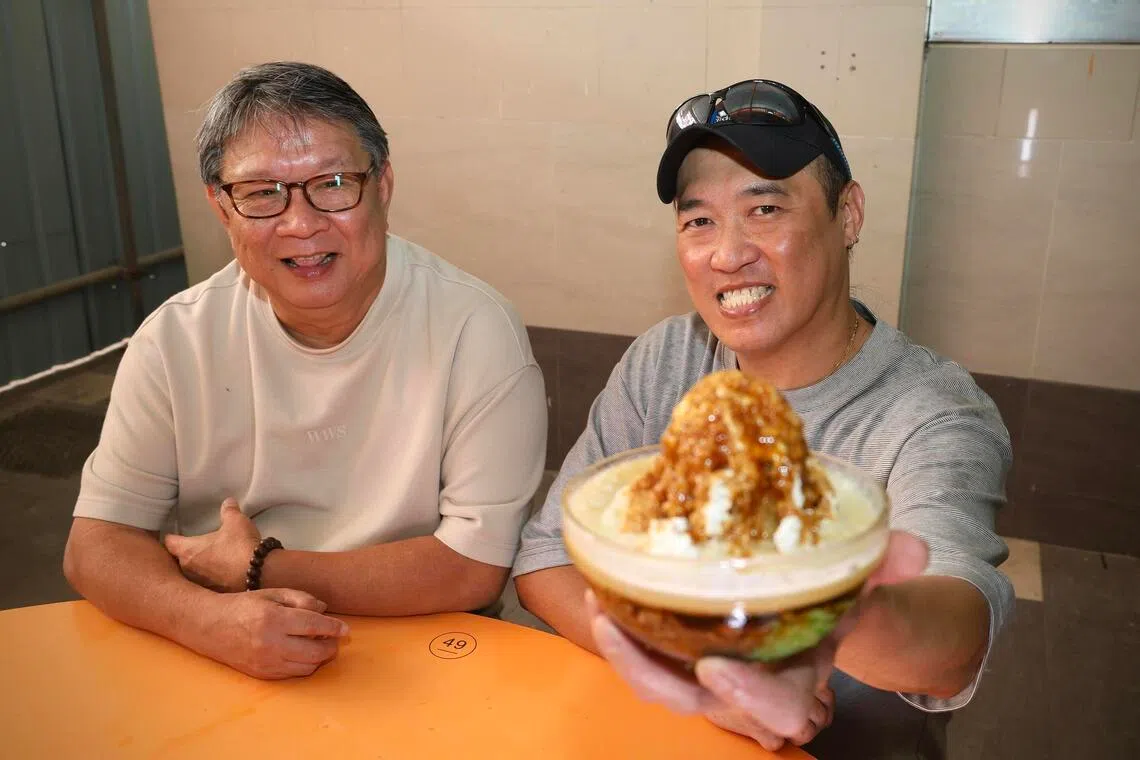 Jin Jin Dessert’s co-owners, Calvin Ho (left) and Ewan Tang, and their Power Chendol.