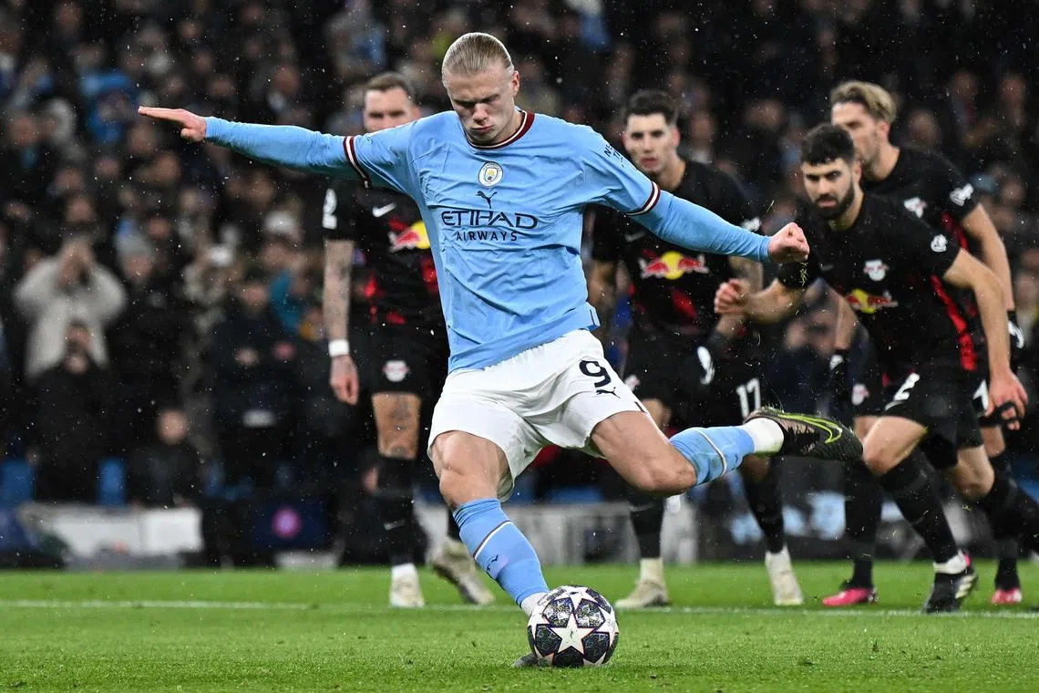 Erling Haaland scored five goals, including a first half hat-trick, leading Manchester City to a 7-0 home victory. 