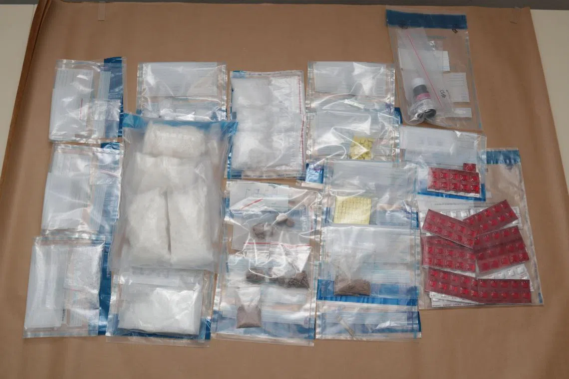 Controlled drugs such as Ice and heroin were seized from a residential unit in Jurong West on Jan 2.