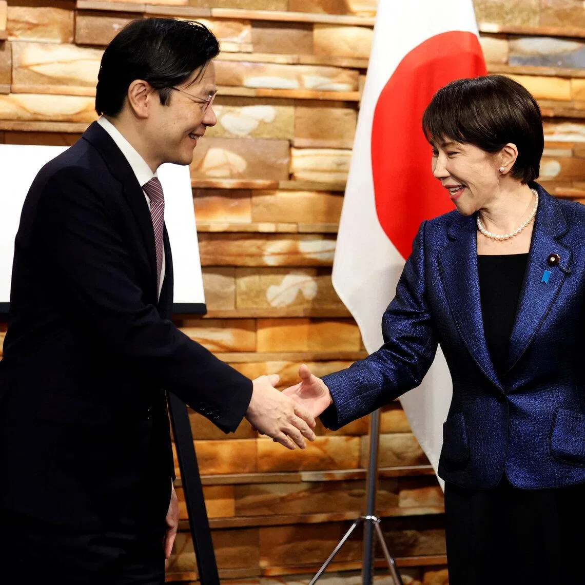 Singapore’s Prime Minister Lawrence Wong (left) meeting his Japanese counterpart Sanae Takaichi at a bilateral meeting in Tokyo, Japan, on March 18.