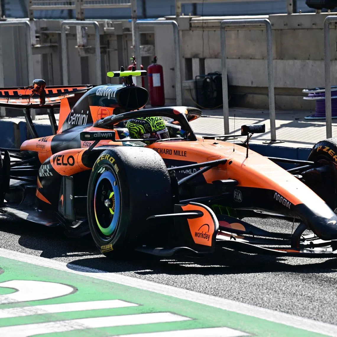 McLaren's British driver Lando Norris during the second day of pre-season testing at the Bahrain International Circuit in Sakhir.