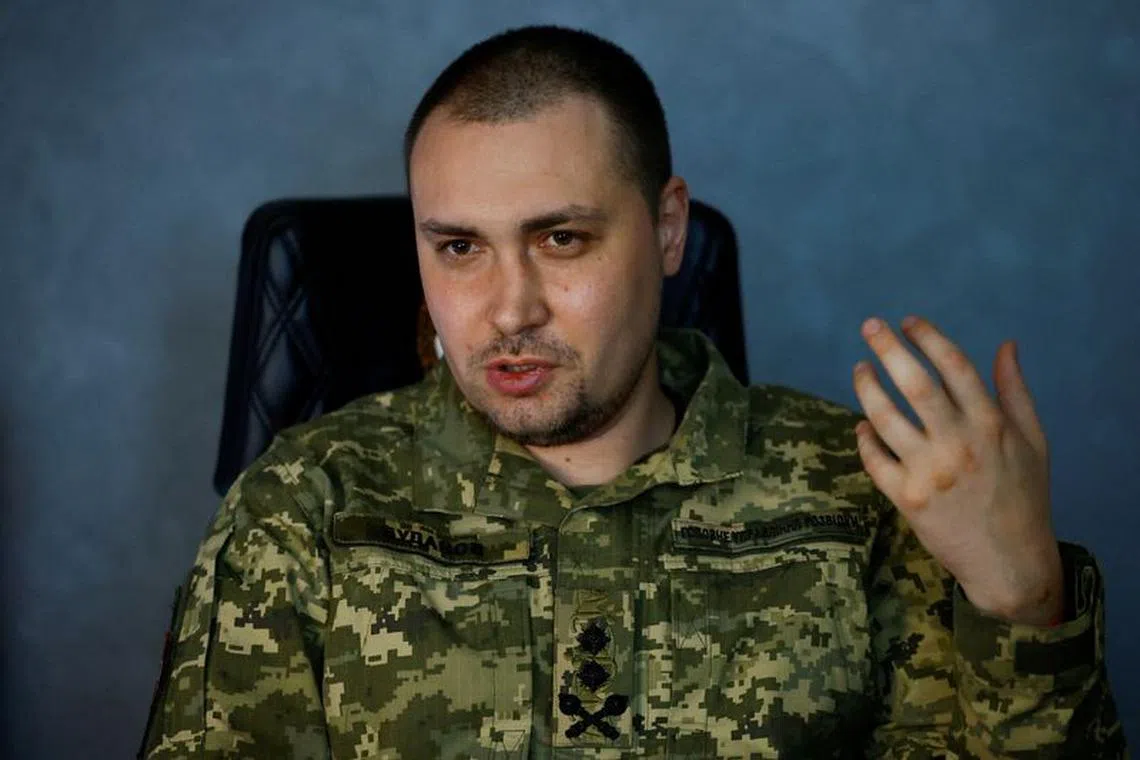 FILE PHOTO: Major General Kyrylo Budanov, chief of the Military Intelligence of Ukraine, speaks during an interview with Reuters, amid Russia's attack on Ukraine, in Kyiv, Ukraine July 6, 2023. REUTERS/Valentyn Ogirenko/File Photo
