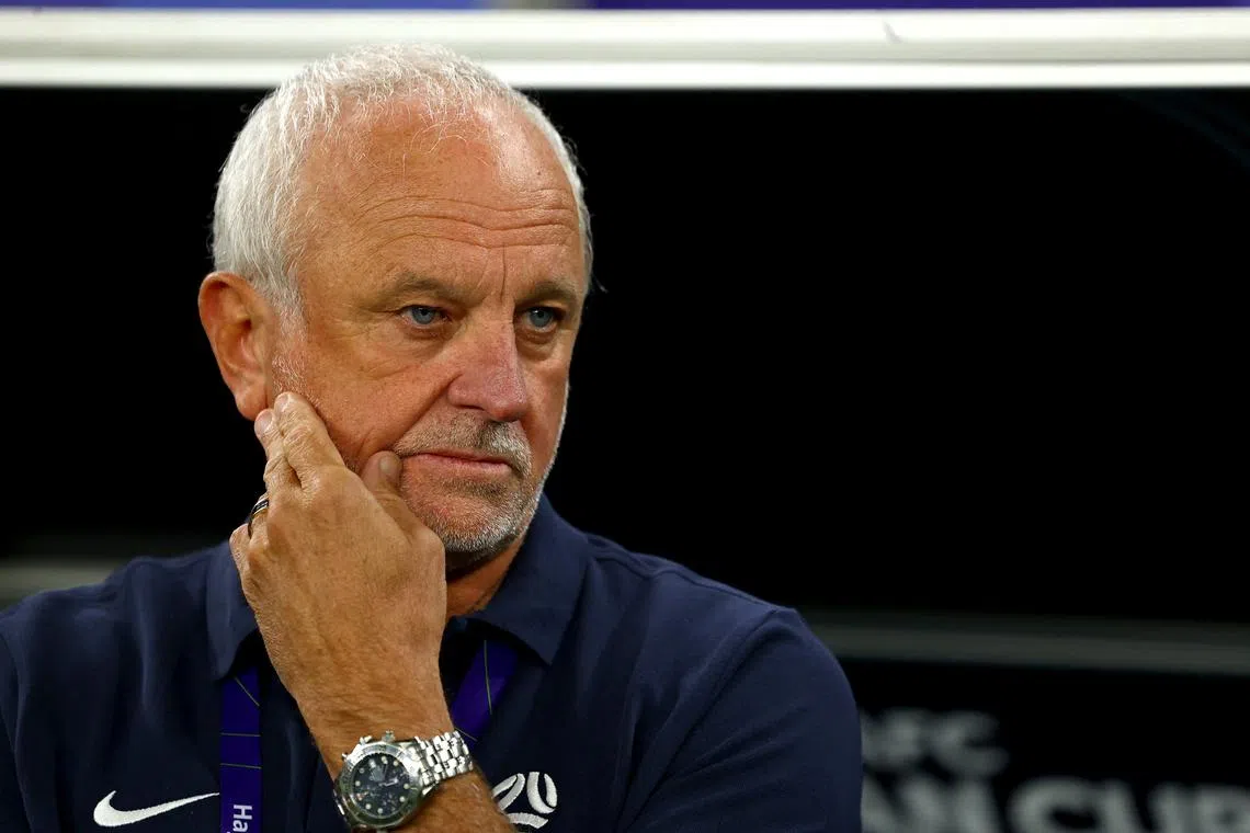 FILE PHOTO: Soccer Football - AFC Asian Cup - Quarter Final - Australia v South Korea - Al Janoub Stadium, Al Wakrah, Qatar - February 2, 2024 Australia coach Graham Arnold before the match REUTERS/Molly Darlington/File Photo