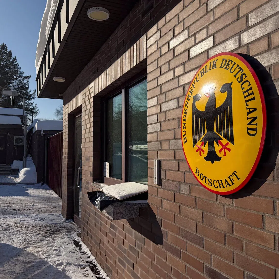 The German Embassy in Moscow, Russia February 5, 2026. Picture taken with a mobile phone.  REUTERS/Alexander Paramoshin