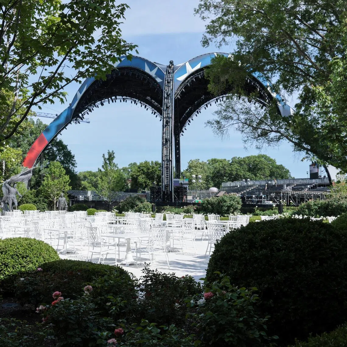 Preparations on a temporary arena that will host the UFC Freedom 250 fight event in June on the South Lawn of the White House, in Washington, the US, on June 4, 2026.