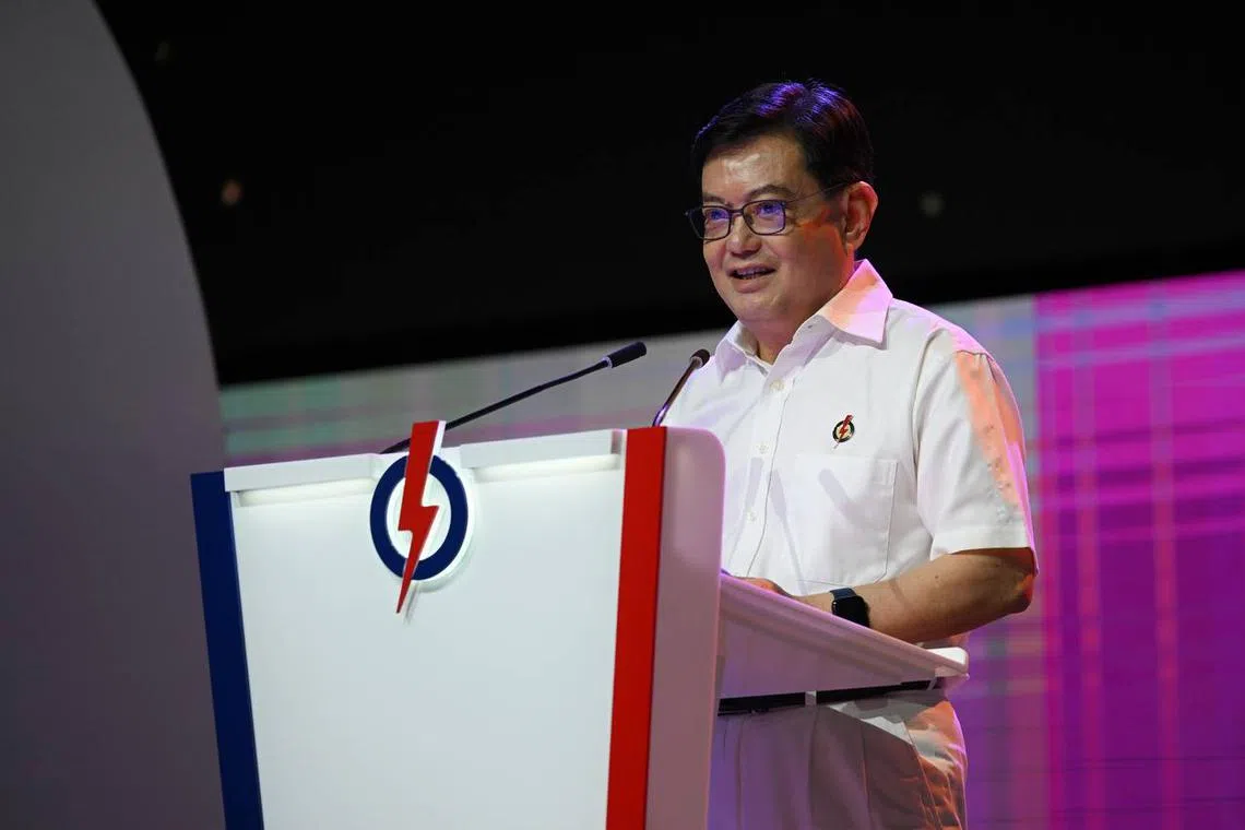 Deputy Prime Minister and PAP chairman Heng Swee Keat speaking at the two-day biennial PAP Awards and Conference on Nov 23.