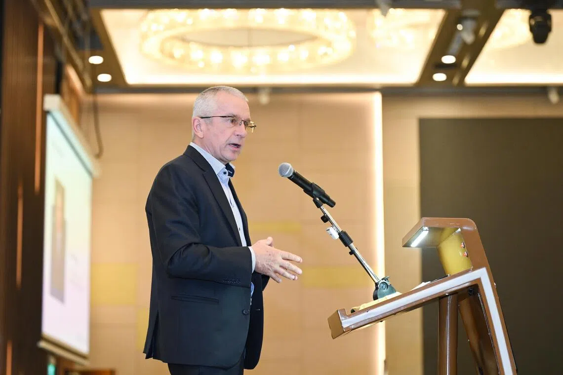 UNEP climate change division director Martin Krause speaking during the inaugural Global Cooling Pledge Assembly on Sept 17.