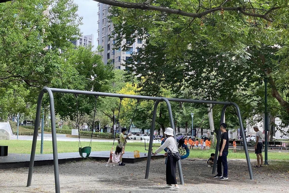 A playground at Kuan Hsin borough in Hsinchu. The city has the highest proportion of children to the total number of residents in Taiwan.
