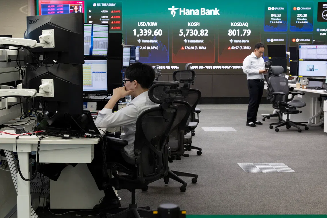 South Korea’s KOSPI skidded 1.7%, on course for a 4.3% weekly decline.