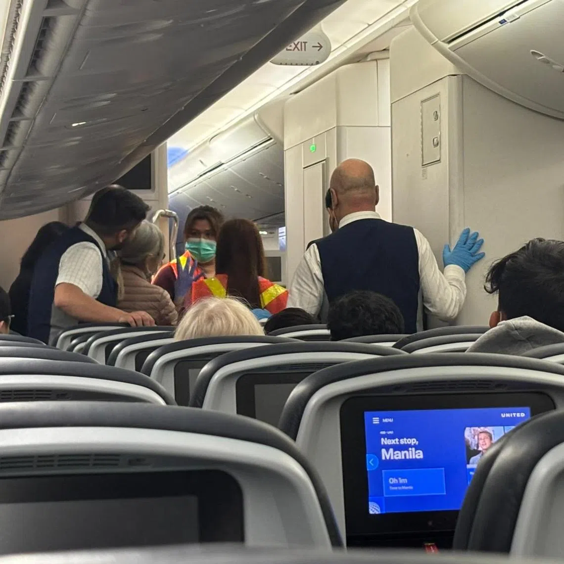 Flight UA1 left San Francisco on Jan 10 and had been scheduled to arrive in Singapore on Jan 12. It was forced to make a landing in Manila after a passenger had a medical emergency.