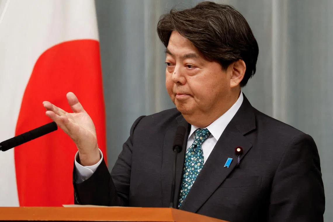 Japan's Chief Cabinet Secretary Yoshimasa Hayashi attends a press conference at Prime Minister Fumio Kishida's official residence in Tokyo, Japan December 14, 2023. REUTERS/Issei Kato/File Photo