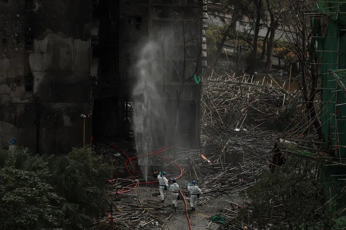 The cause of the blaze that started on Nov 26 and quickly fanned across the exterior of the apartments under renovation is still being investigated.