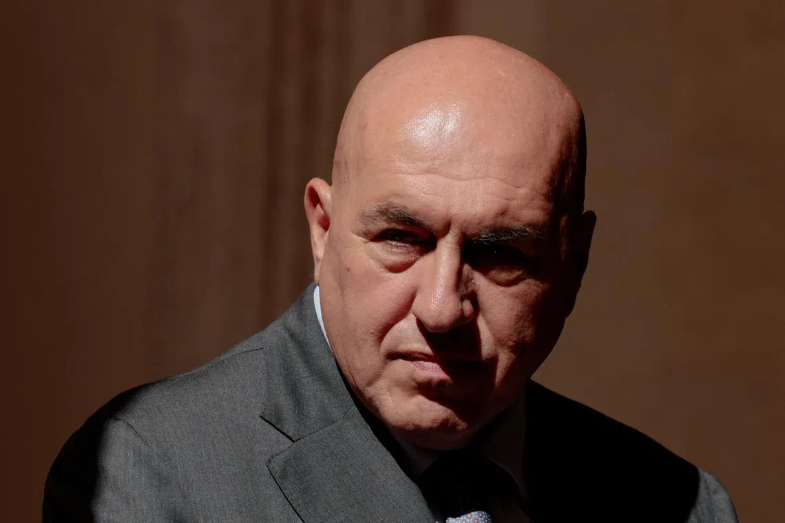 FILE PHOTO: Italian Defense Minister Guido Crosetto looks on ahead of a meeting between Azerbaijan's President Ilham Aliyev and Italian Prime Minister Giorgia Meloni at Palazzo Chigi, in Rome, Italy, September 5, 2024. REUTERS/Remo Casilli/File Photo