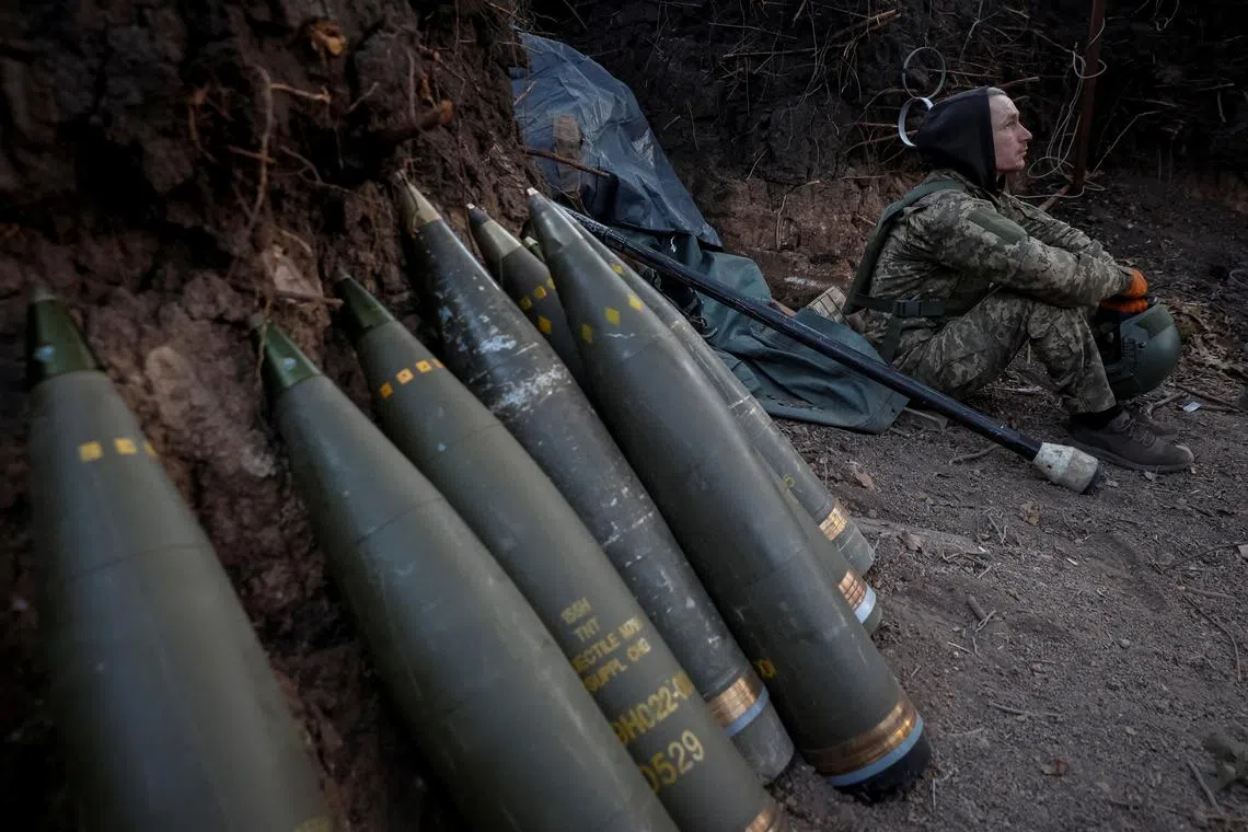 Ukraine, which is at war with Russia, spent US$65 billion (S$88 billion) on arms and ammunition in 2023.