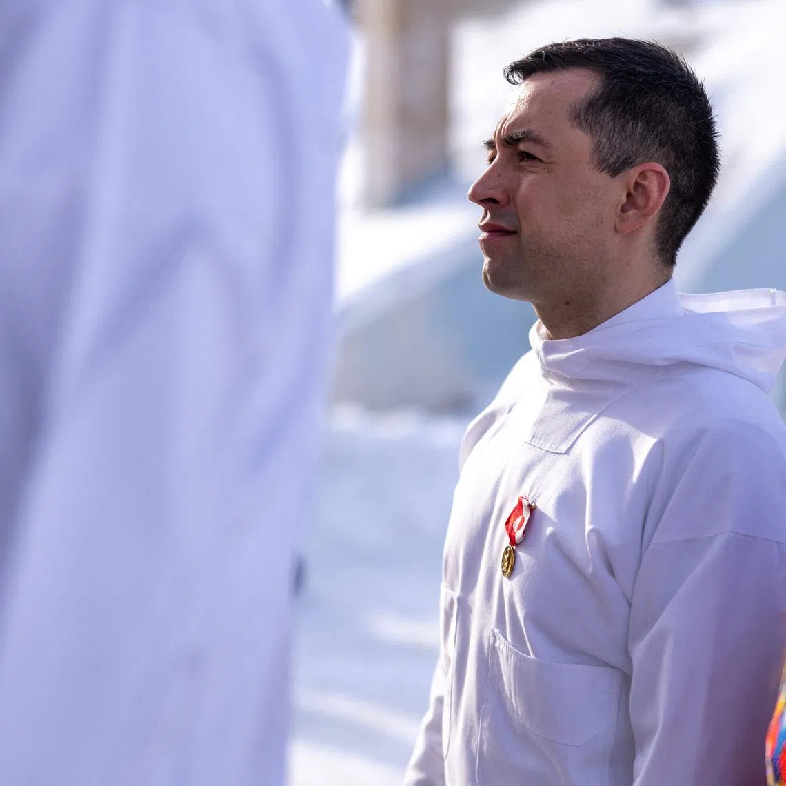 Greenland's former Prime Minister Mute B. Egede, looks on during the constitutive meeting of the newly elected parliament in Nuuk, Greenland, Monday, April 7 2025.   Ritzau Scanpix/Emil Stach via REUTERS