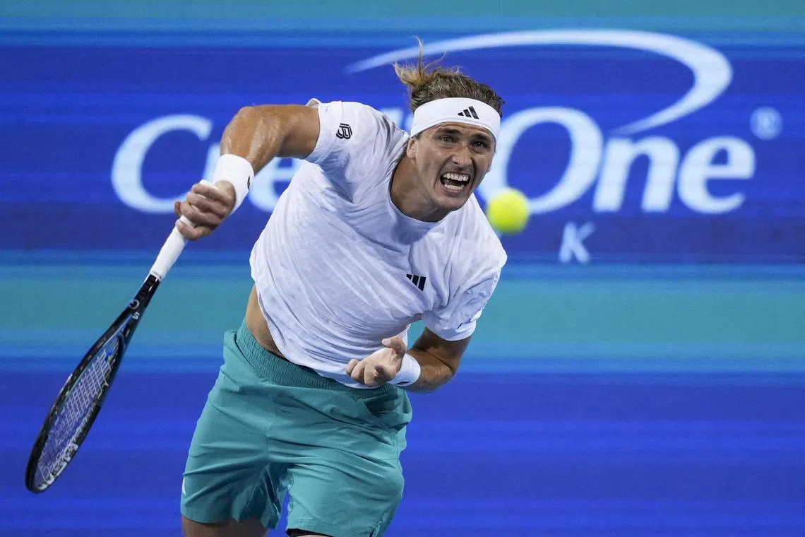 Germany's Alexander Zverev spent less than two minutes on Aug 13 wrapping up his  6-4, 6-4 win over Brandon Nakashima.