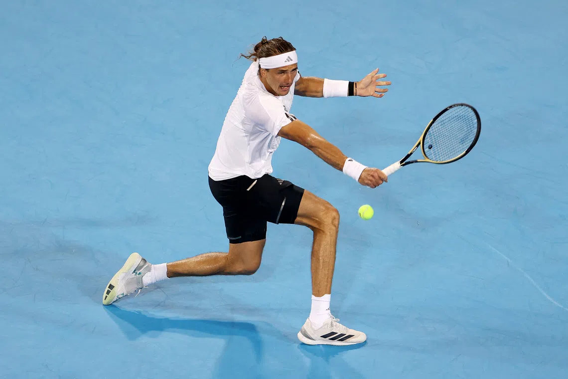 Alexander Zverev (above) won his ATP season-best 46th match of the campaign by defeating Terrance Atmane.