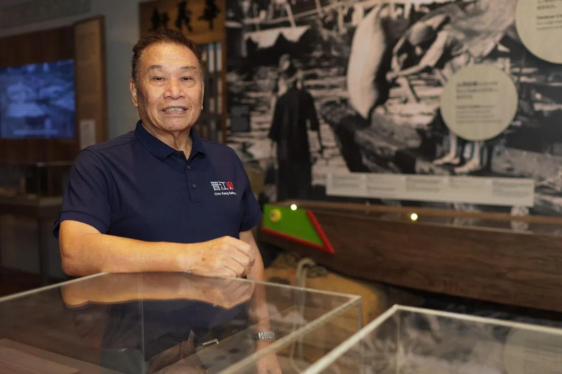 ST20231012_202391559827: Gin Tay/ sfgallery12/ Chin Soo Fang/

Profile of Mr Ong Wee Serm, 77, an ex coolie,  photographed at the opening ceremony of Chin Kang Gallery on Oct 12, 2023.