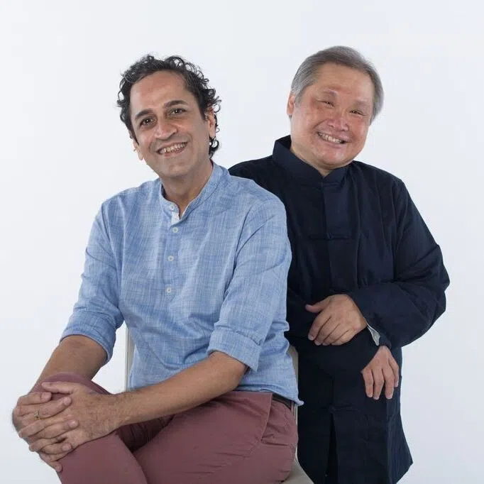 Playwright Haresh Sharma (left) will take over the artistic direction of the company from Alvin Tan.