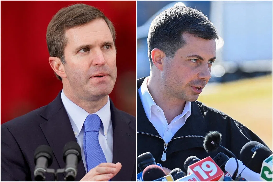 Kentucky’s Democratic Governor Andy Beshear (left) and Pete Buttigieg, US Secretary of Transportation are some of the top people being discussed.