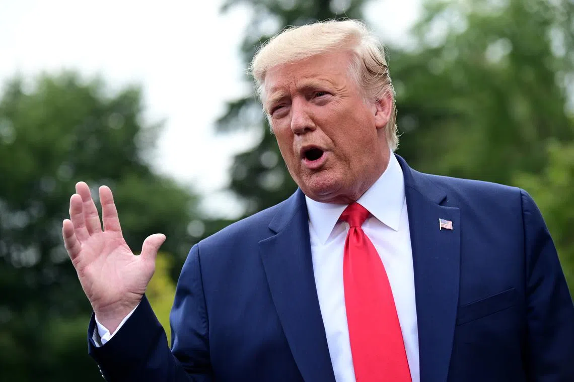 U.S. President Donald Trump speaks to reporters at the White House before departing to Fayetteville, North Carolina in Washington, U.S. September 9, 2019. REUTERS/Erin Scott