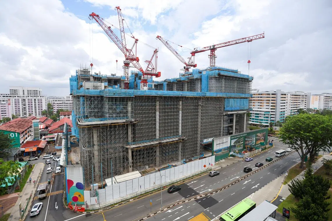 Chong Pang City in Yishun Avenue 5 seen under construction on March 15.