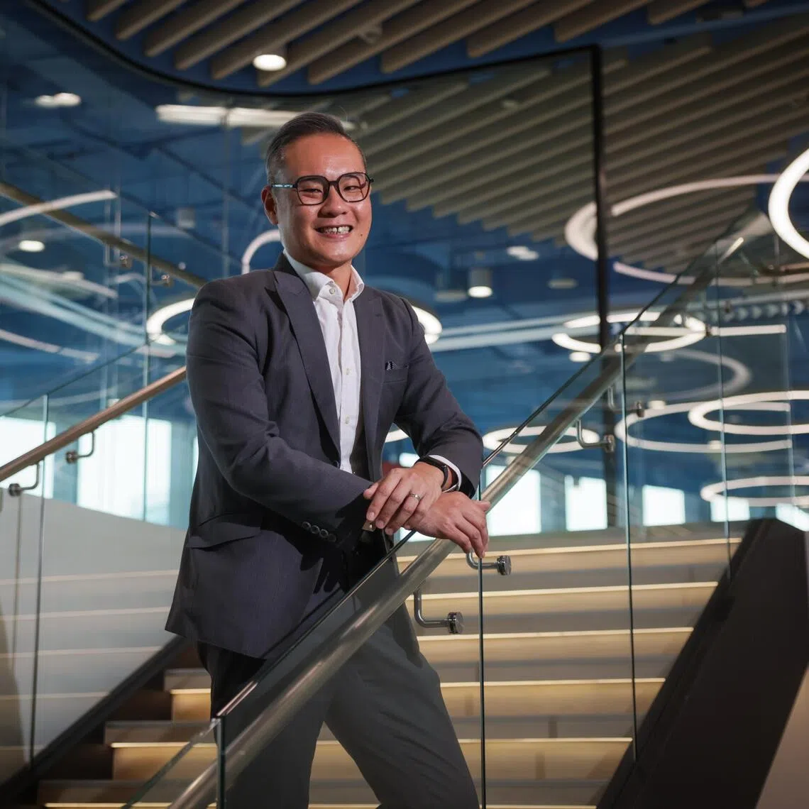 ST20251103_202551400488: Gin Tay/ almaribank/Annabelle Liang Yanting/
(For Me & My Money)
Portraits of Kevan Chow, 43, CFO of MariBank, photographed at Rochester Commons on Nov 3, 2025.