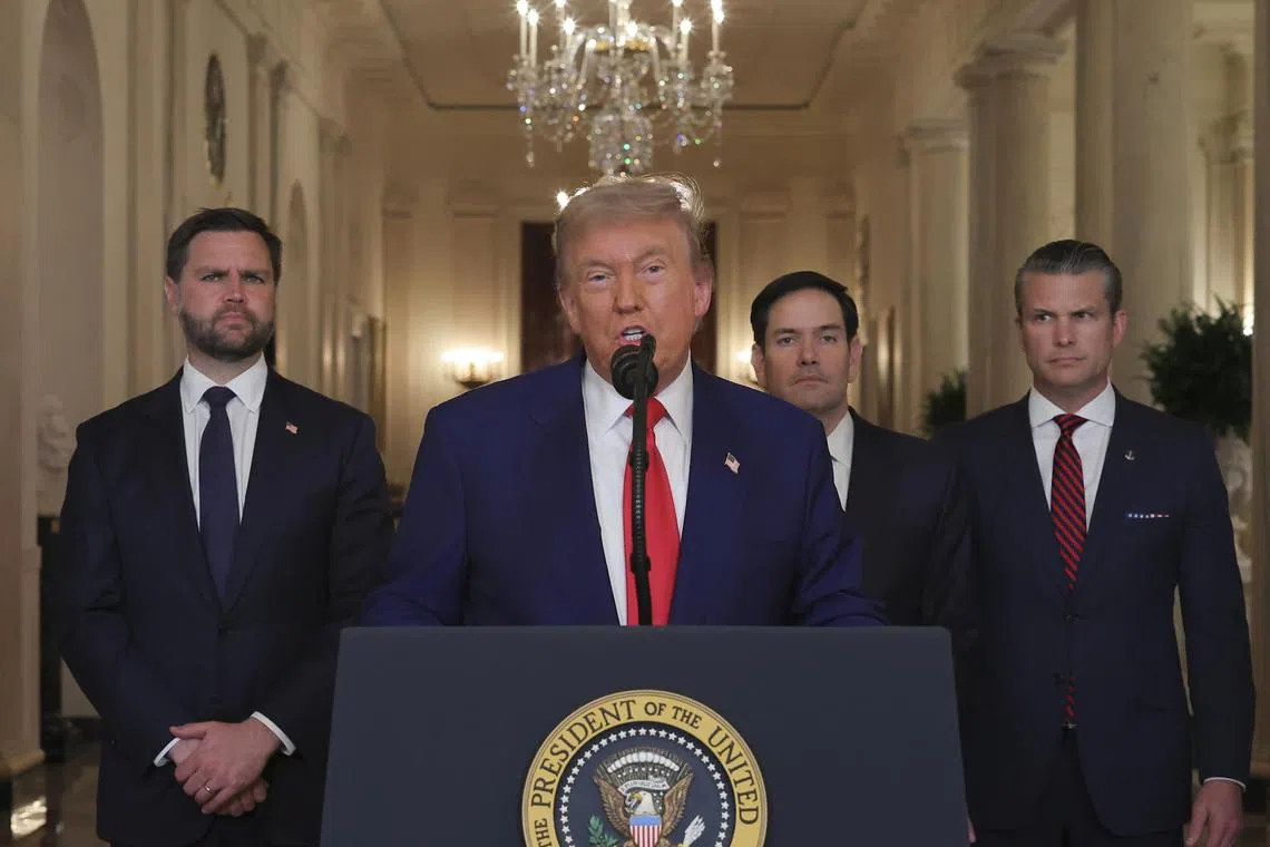 President Donald Trump delivered brief remarks from the White House on June 21.