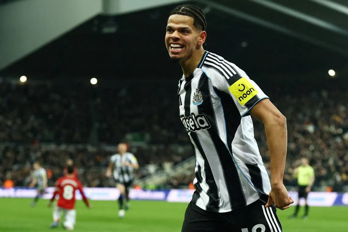 Soccer Football - Premier League - Newcastle United v Manchester United - St James' Park, Newcastle, Britain - March 4, 2026 Newcastle United's William Osula celebrates scoring their second goal Action Images via Reuters/Lee Smith