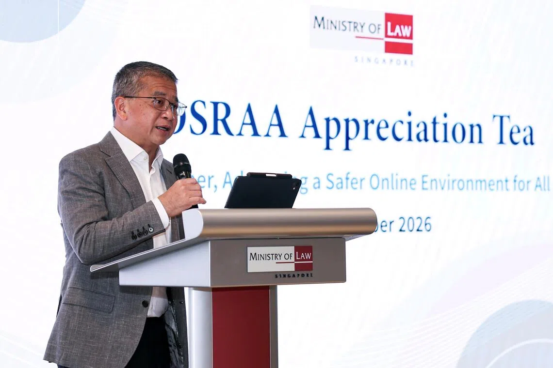 Law Minister Edwin Tong said that the Government wants to make it easier for victims to send these online harm notices to platforms.