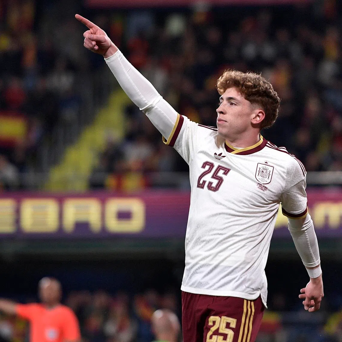 Soccer Football - International Friendly - Spain v Serbia - Estadio de la Ceramica, Villarreal, Spain - March 27, 2026 Spain's Victor Munoz celebrates scoring their third goal REUTERS/Pablo Morano
