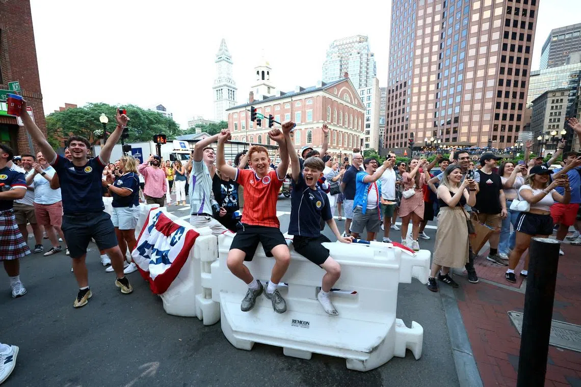FILE PHOTO: Soccer Football - FIFA World Cup 2026 - Group C - Haiti v Scotland - Preview - Boston, Massachusetts, U.S. - June 12, 2026 Scotland fans gather in Boston ahead of the match REUTERS/Peter Cziborra/File Photo