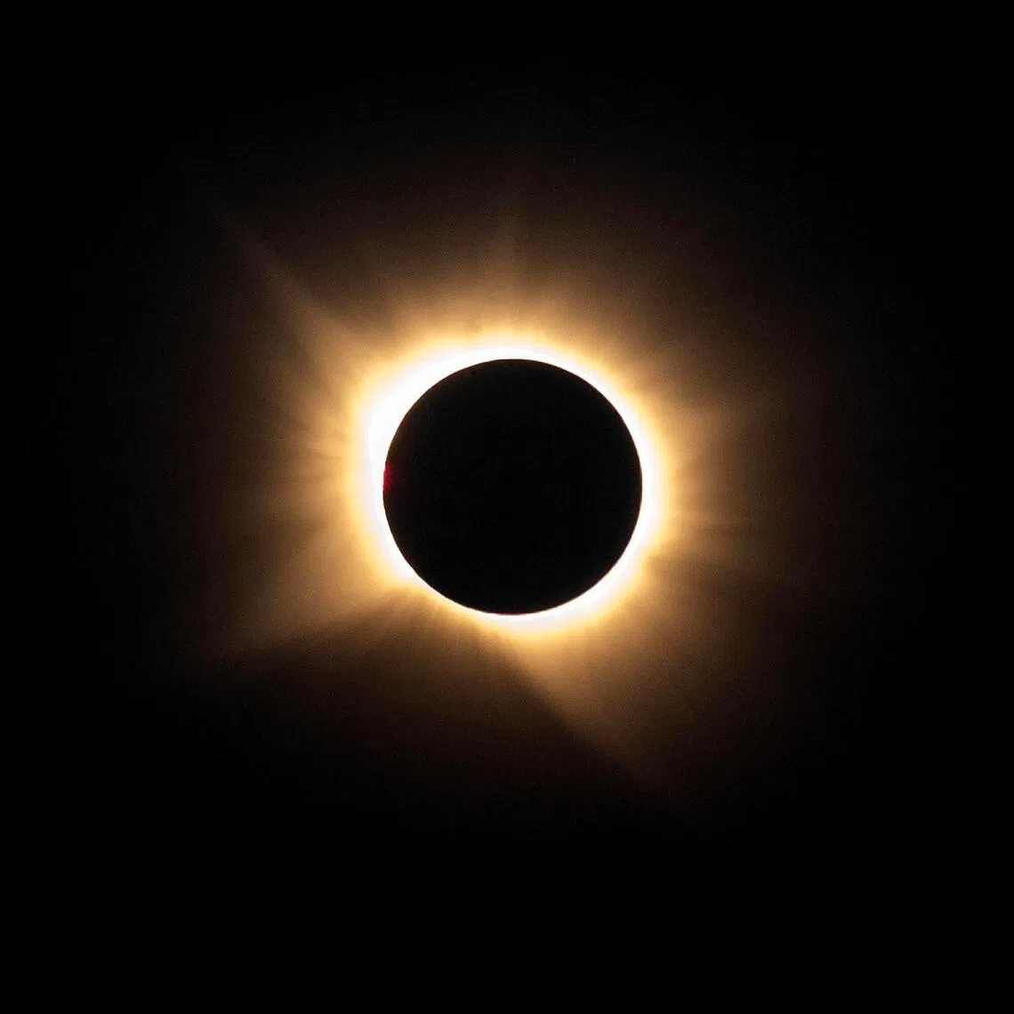 A total solar eclipse seen from Castrillo de la Reina, Spain, on Aug 12.