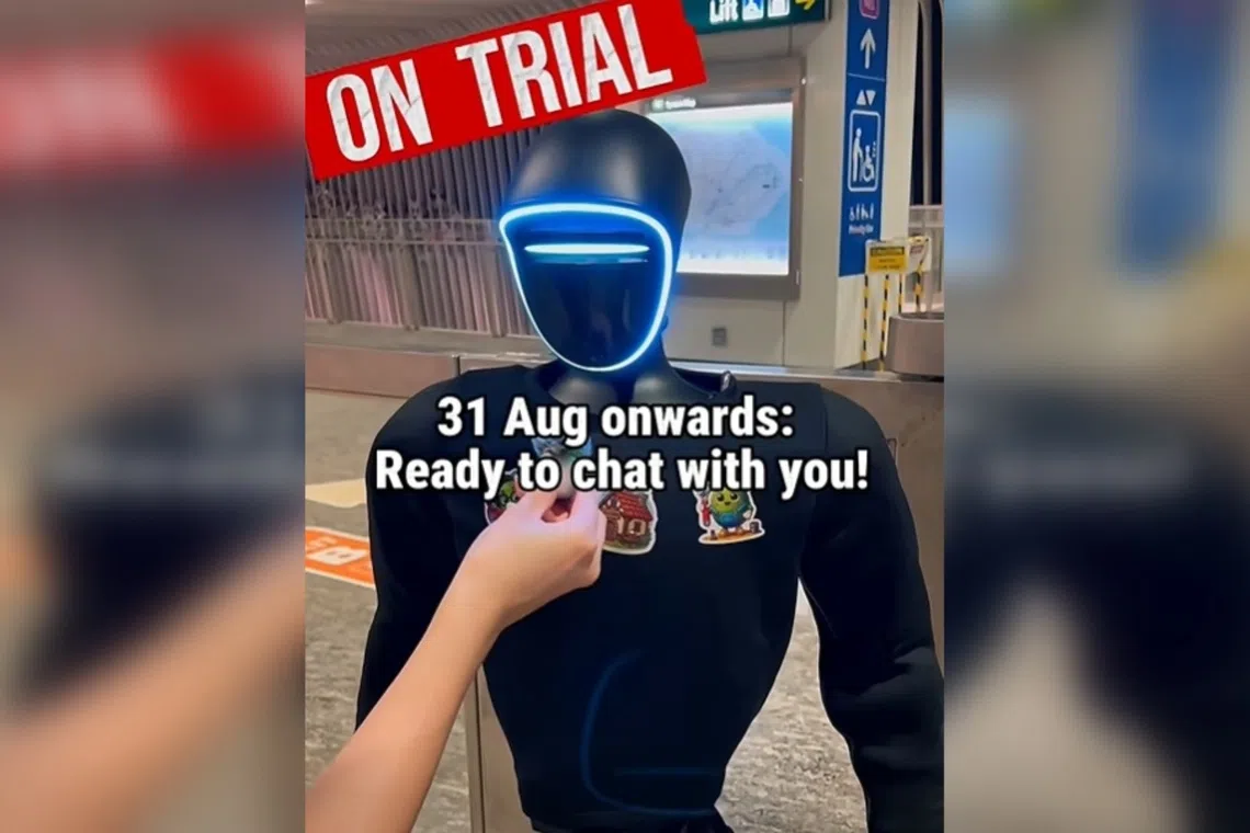 The robot, named Olly, is undergoing trials at the station from Aug 31 to Sept 11. It will be making its rounds on weekdays from 10am to noon.