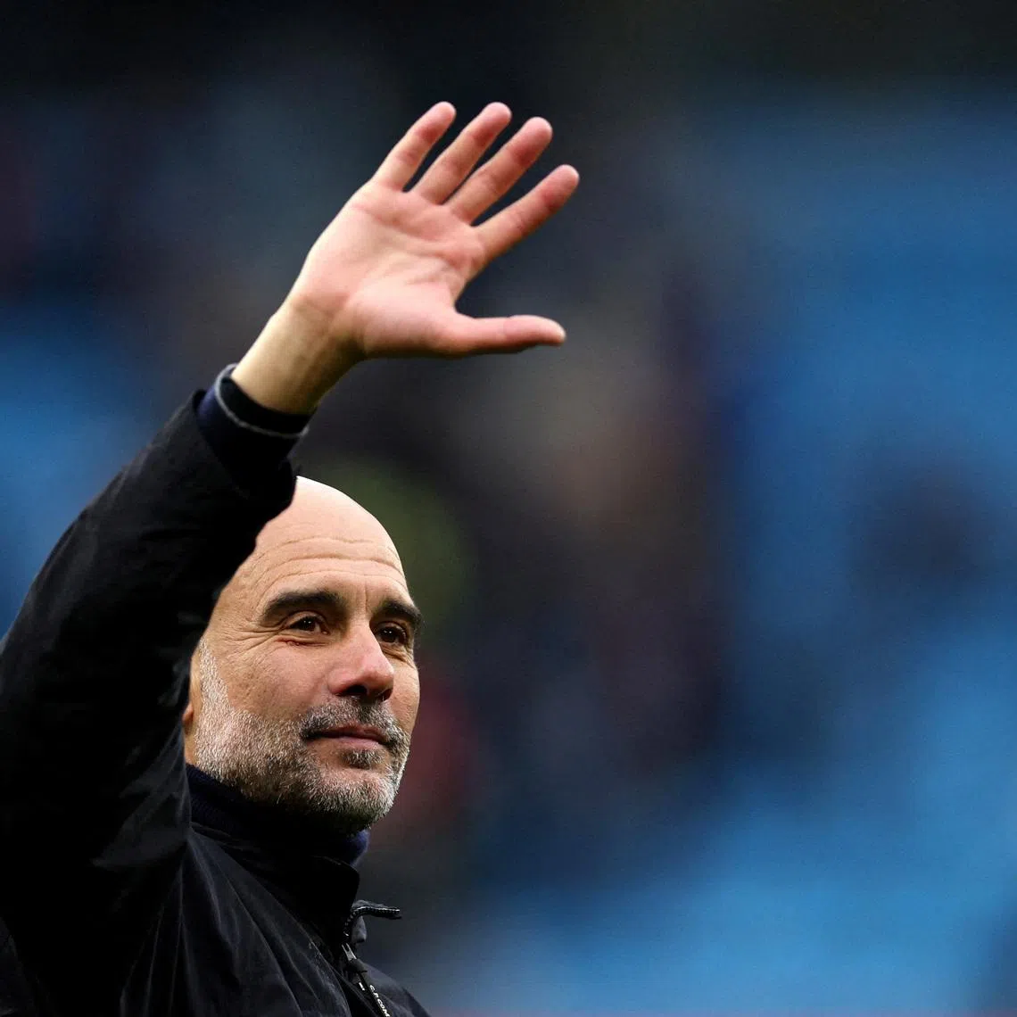 FILE PHOTO: Soccer Football - Premier League - Manchester City v Brentford - Etihad Stadium, Manchester, Britain - May 9, 2026 Manchester City manager Pep Guardiola celebrates after the match REUTERS/Chris Radburn/File Photo