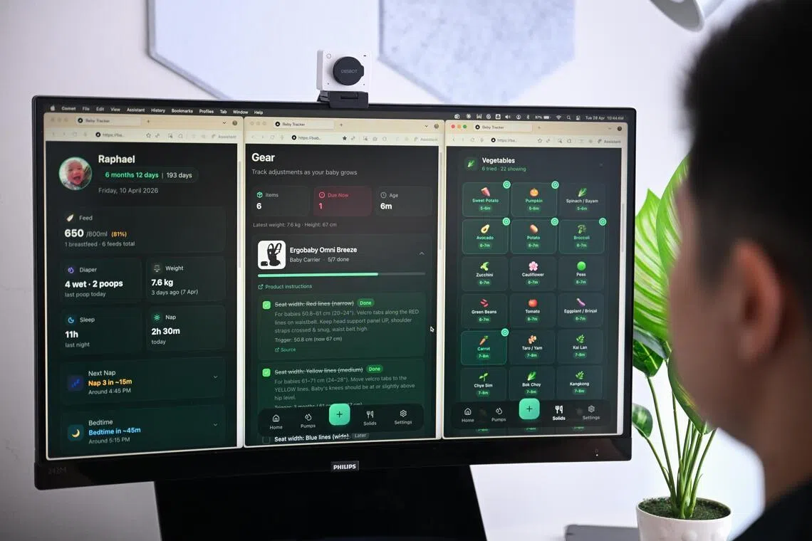 To build his personalised baby tracker app, Mr Frank Chester Tan created a four-page document with prompts specifying detailed features like a private dashboard for both him and his wife to share data in real time.