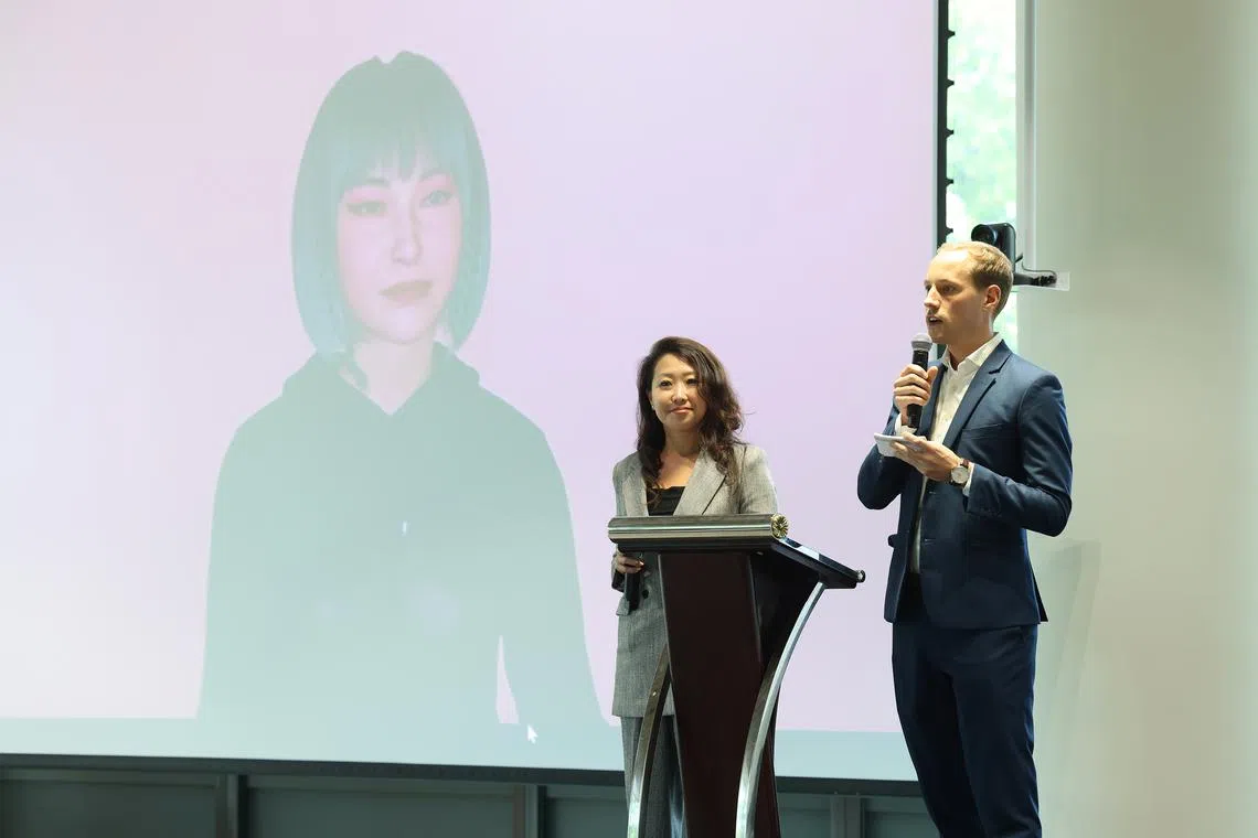 Ms Clara Chen, co-founding managing partner for commercial office at SDTA, and Mr Luuk Eliens, co-founding managing partner at SDTA, at the Sustainable Innovation Asia 2023 event on May 29.