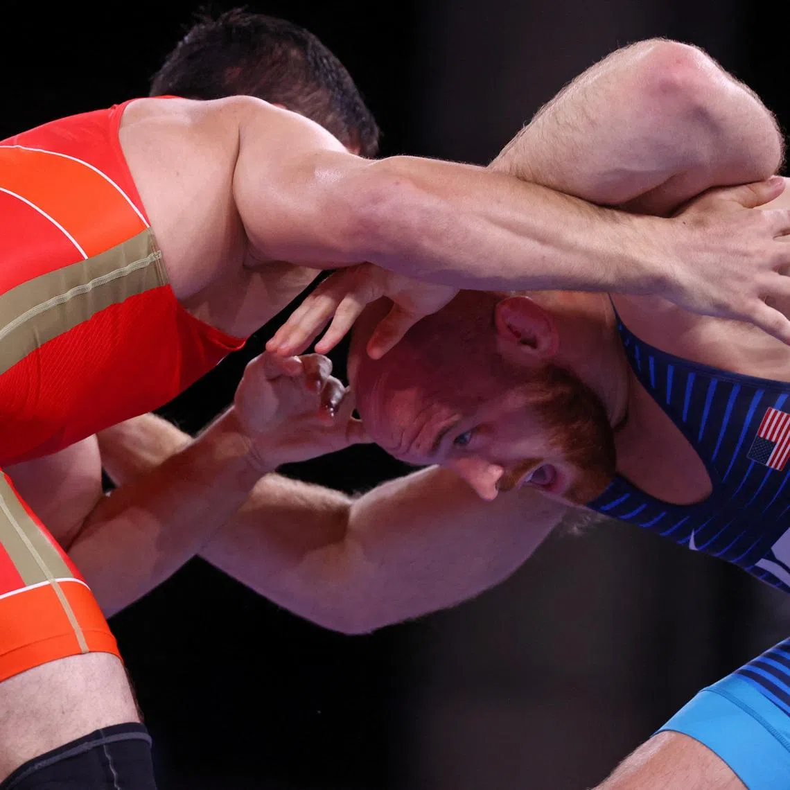 FILE PHOTO: Tokyo 2020 Olympics - Wrestling - Freestyle - Men's 97kg - Gold medal match - Makuhari Messe Hall A, Chiba, Japan - August 7, 2021. Abdulrashid Sadulaev of the Russian Olympic Committee in action against Kyle Snyder of the United States REUTERS/Leah Millis/File Photo