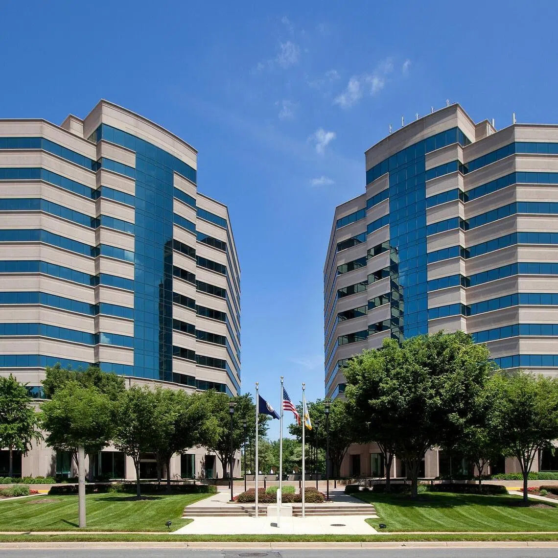 Manulife US Reit’s freehold office towers in Virginia, US. Its strategic pivot comes amid continued headwinds in the US office sector.