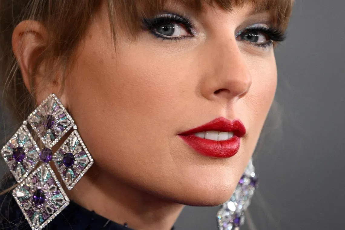 US singer-songwriter Taylor Swift at the 65th Annual Grammy Awards at the Crypto.com Arena in Los Angeles on February 5, 2023.