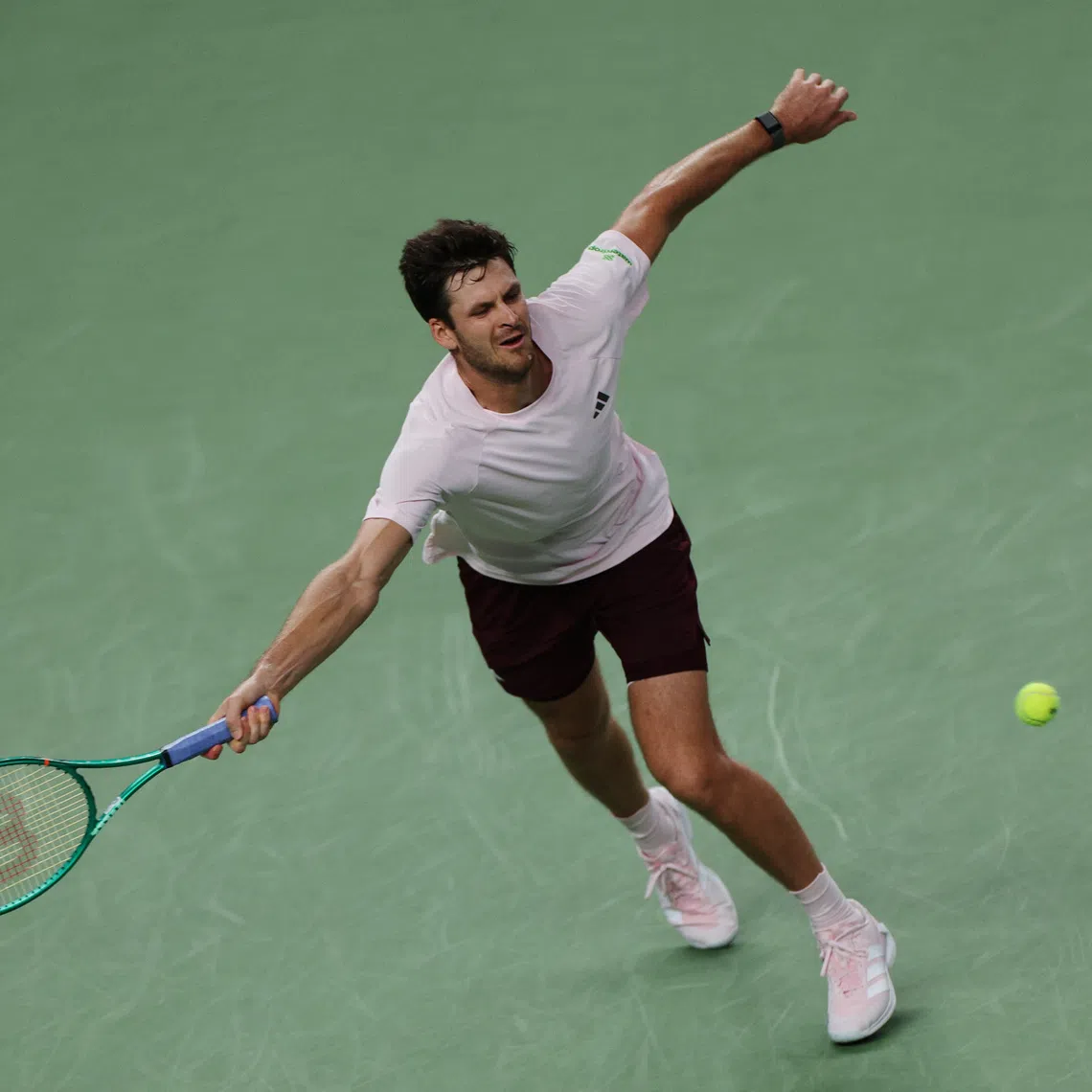 Poland’s Hubert Hurkacz beat Serbia’s Novak Djokovic 6-4, 6-3 in a second-round victory on Oct 9.